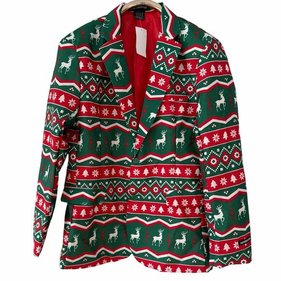Christmas suit ugly sweat blazer and pants NEW NWT size L - Picture 2 of 4